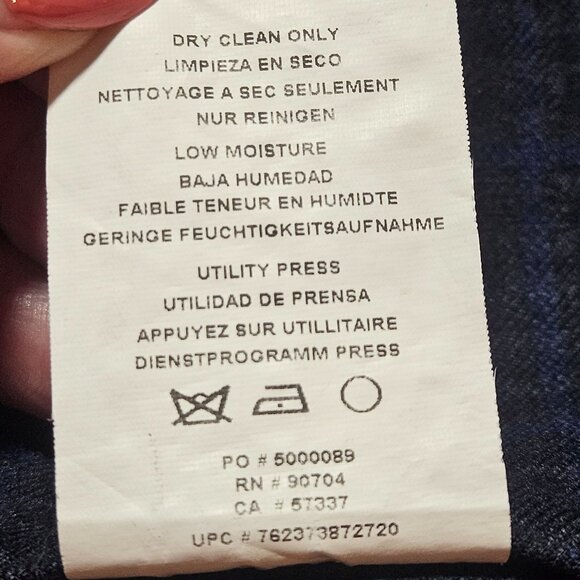 Vince Camuto Mens Large Plaid Blazer Jacket Blue & Black Wool Blend Single-Breas - Picture 13 of 16